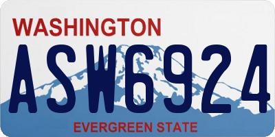 WA license plate ASW6924