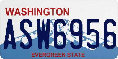 WA license plate ASW6956