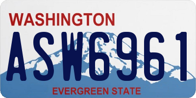 WA license plate ASW6961