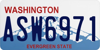 WA license plate ASW6971