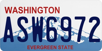 WA license plate ASW6972