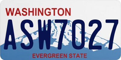 WA license plate ASW7027