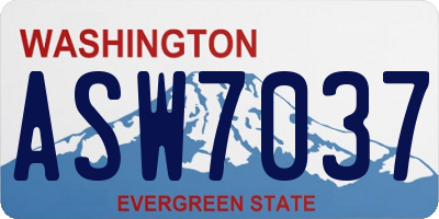 WA license plate ASW7037