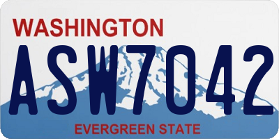 WA license plate ASW7042