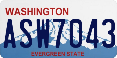 WA license plate ASW7043