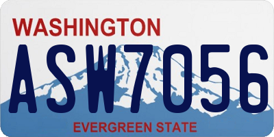 WA license plate ASW7056