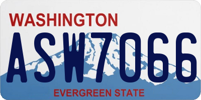 WA license plate ASW7066