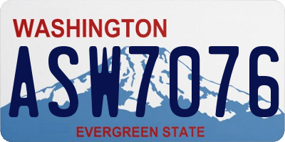 WA license plate ASW7076