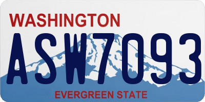WA license plate ASW7093