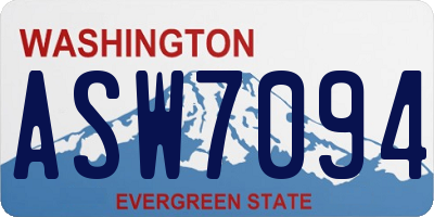 WA license plate ASW7094