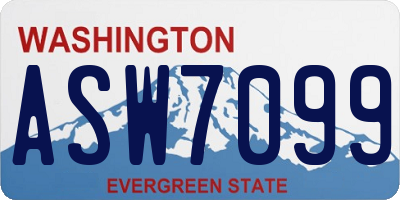 WA license plate ASW7099