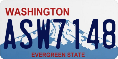 WA license plate ASW7148