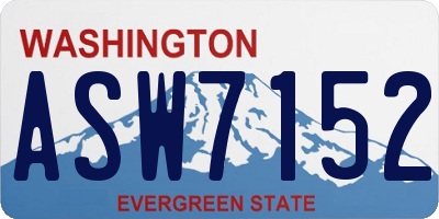 WA license plate ASW7152