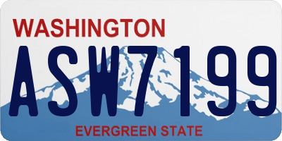 WA license plate ASW7199