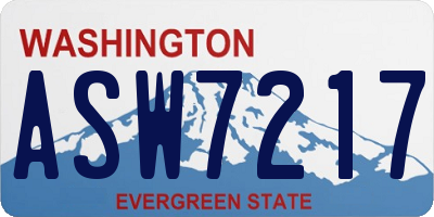 WA license plate ASW7217