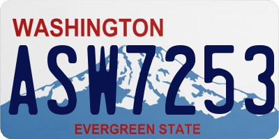 WA license plate ASW7253