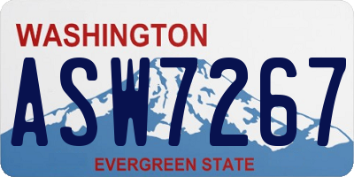 WA license plate ASW7267