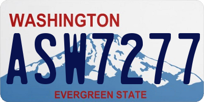 WA license plate ASW7277
