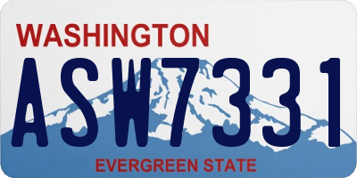 WA license plate ASW7331