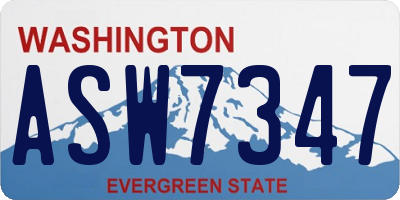 WA license plate ASW7347