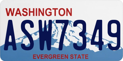 WA license plate ASW7349