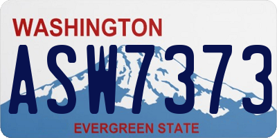 WA license plate ASW7373