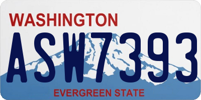 WA license plate ASW7393