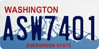 WA license plate ASW7401