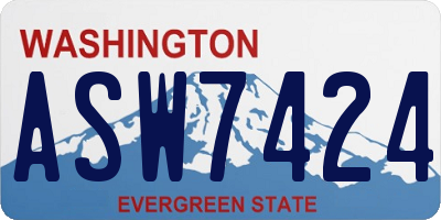 WA license plate ASW7424