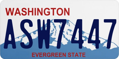 WA license plate ASW7447