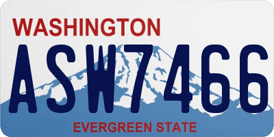 WA license plate ASW7466