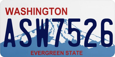 WA license plate ASW7526