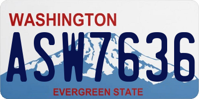 WA license plate ASW7636