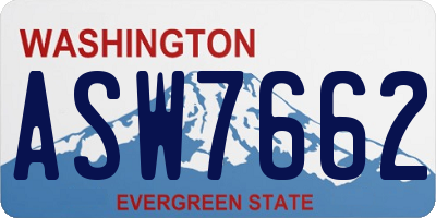 WA license plate ASW7662