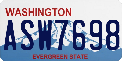 WA license plate ASW7698