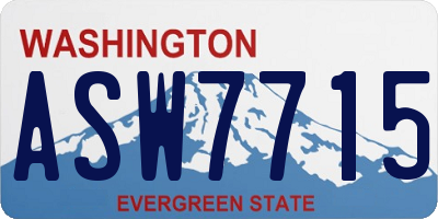 WA license plate ASW7715