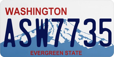 WA license plate ASW7735