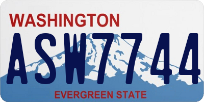 WA license plate ASW7744