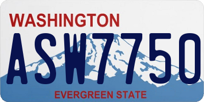 WA license plate ASW7750