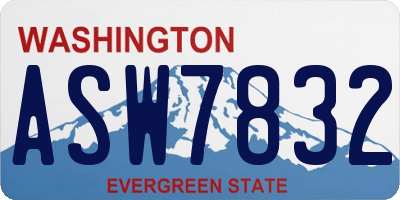 WA license plate ASW7832