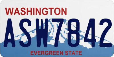 WA license plate ASW7842