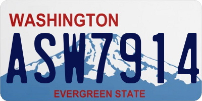 WA license plate ASW7914