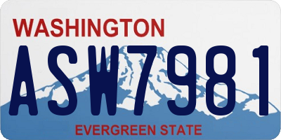 WA license plate ASW7981