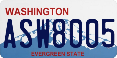WA license plate ASW8005