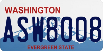 WA license plate ASW8008