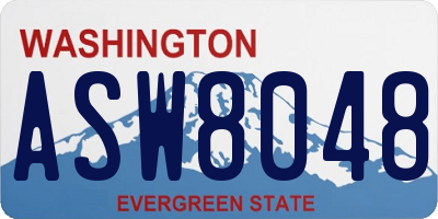 WA license plate ASW8048