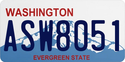 WA license plate ASW8051