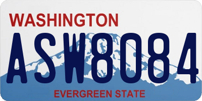 WA license plate ASW8084