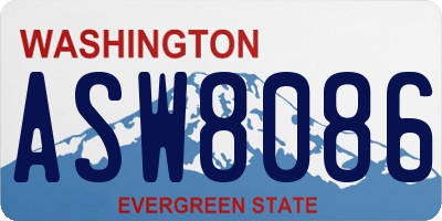 WA license plate ASW8086