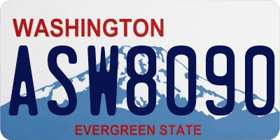 WA license plate ASW8090